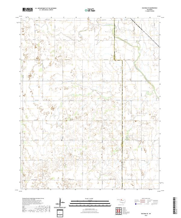 Dacoma SE, OK — USGS 7.5-minute topo (2022)