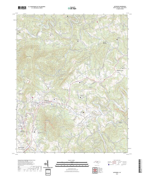 Jefferson, NC — USGS 7.5-minute topo (2022)