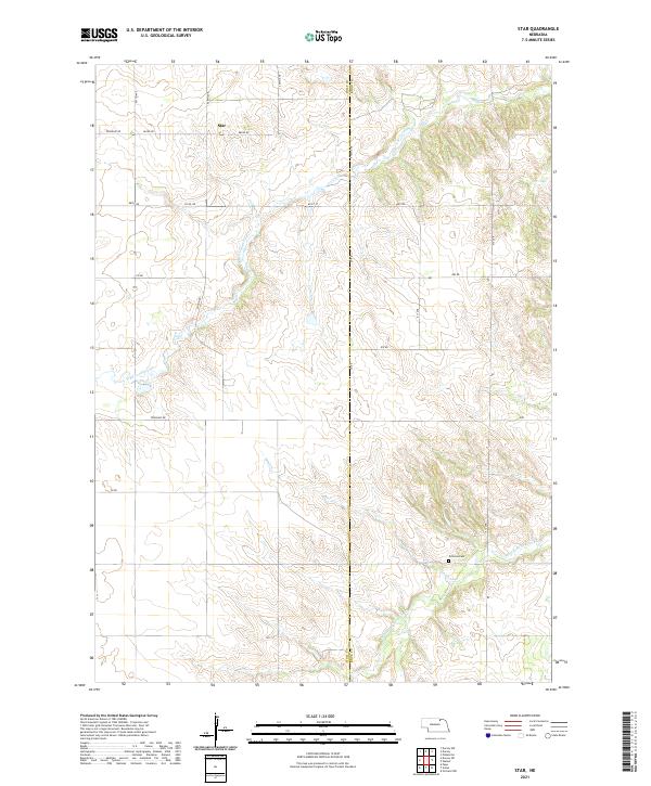 Star, NE — USGS 7.5-minute topo (2021)
