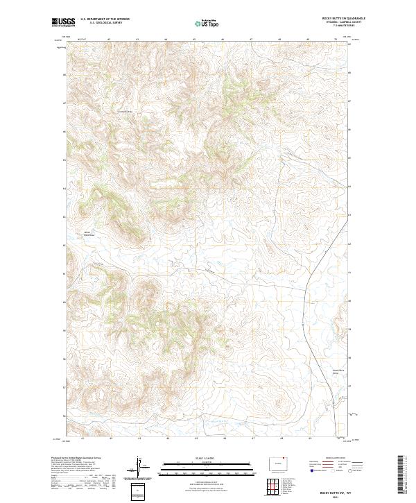 Rocky Butte SW, WY — USGS 7.5-minute topo (2021)
