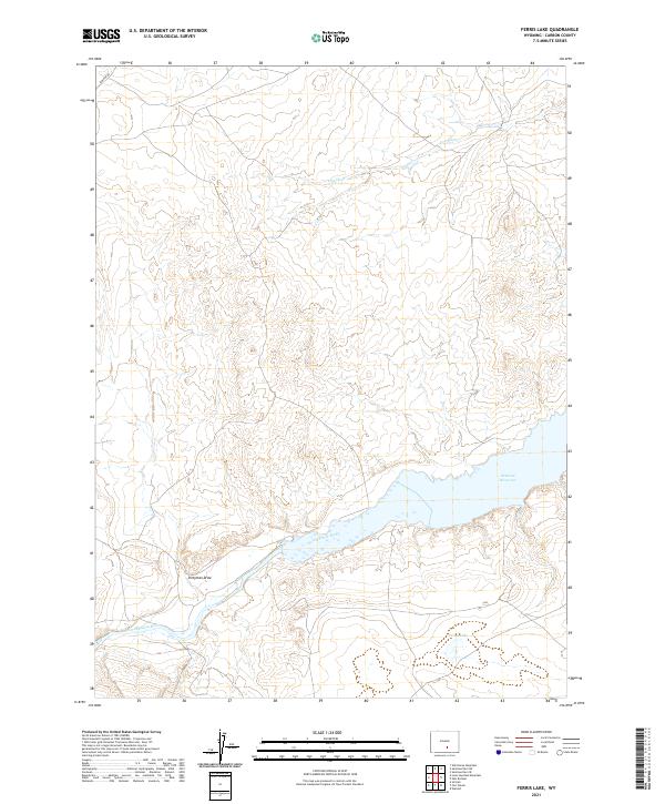 Ferris Lake, WY — USGS 7.5-minute topo (2021)