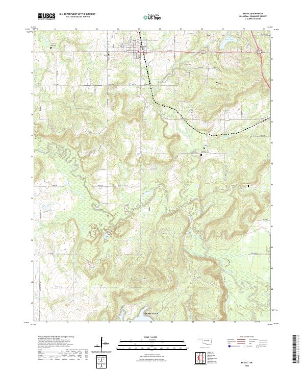 Beggs, OK — USGS 7.5-minute topo (2022)