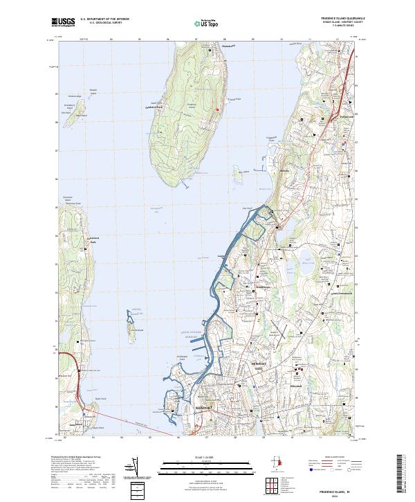 Prudence Island, RI — USGS 7.5-minute topo (2024)