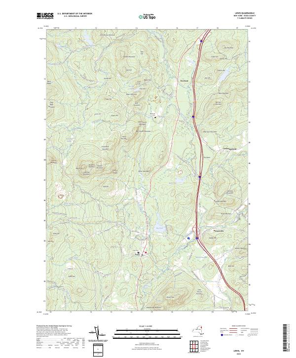 Lewis, NY — USGS 7.5-minute topo (2023)