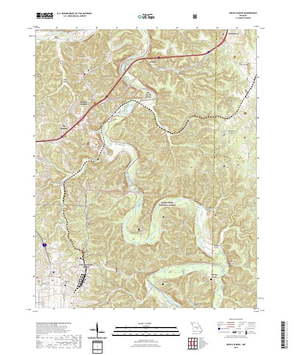 Devils Elbow, MO — USGS 7.5-minute topo (2021)