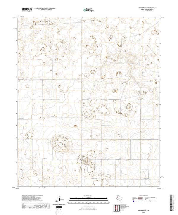 Two B Ranch, TX — USGS 7.5-minute topo (2022)