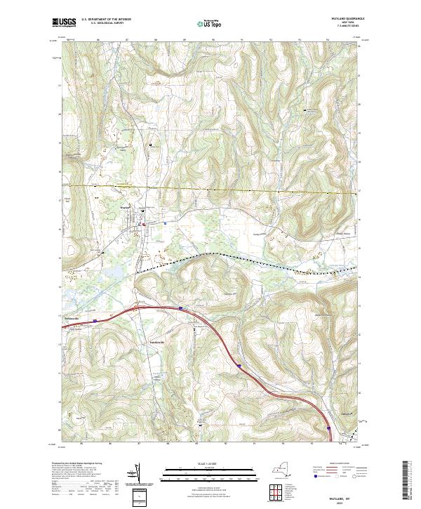Wayland, NY — USGS 7.5-minute topo (2023)