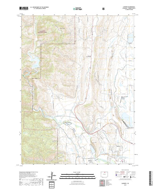 Laporte, CO — USGS 7.5-minute topo (2022)