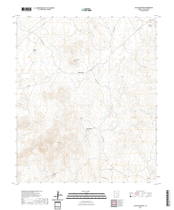 Black Mountain, AZ — USGS 7.5-minute topo (2021)