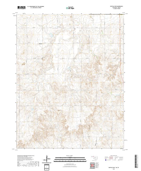 Buffalo NW, OK-KS — USGS 7.5-minute topo (2022)