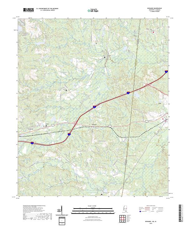 Kewanee, MS-AL — USGS 7.5-minute topo (2024)