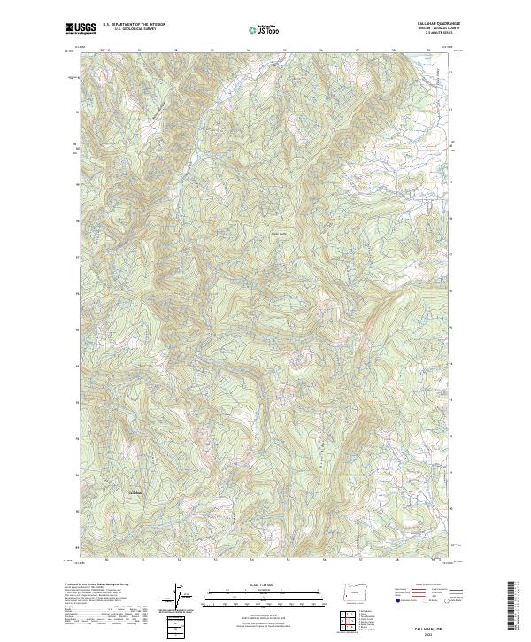 Callahan, OR — USGS 7.5-minute topo (2023)