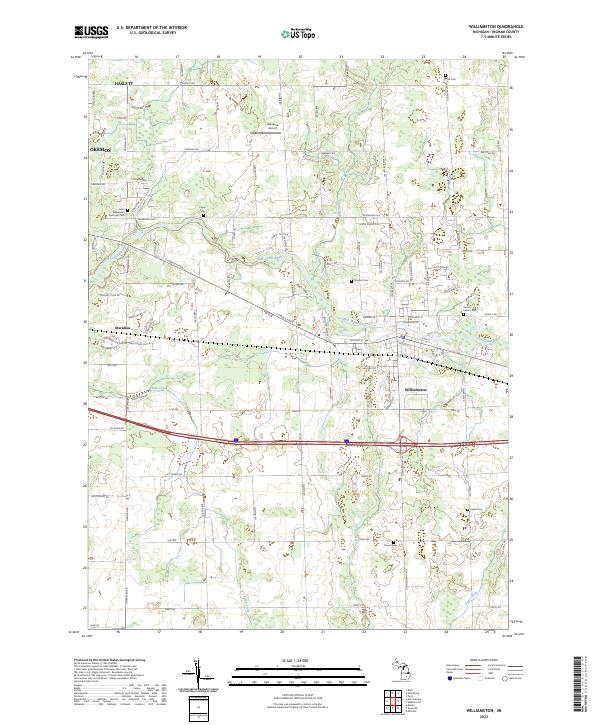 Williamston, MI — USGS 7.5-minute topo (2023)