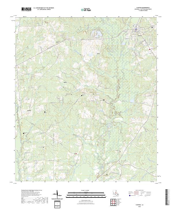 Clinton, LA — USGS 7.5-minute topo (2024)