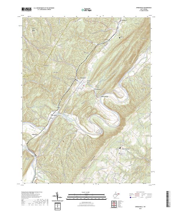 Springfield, WV — USGS 7.5-minute topo (2023)