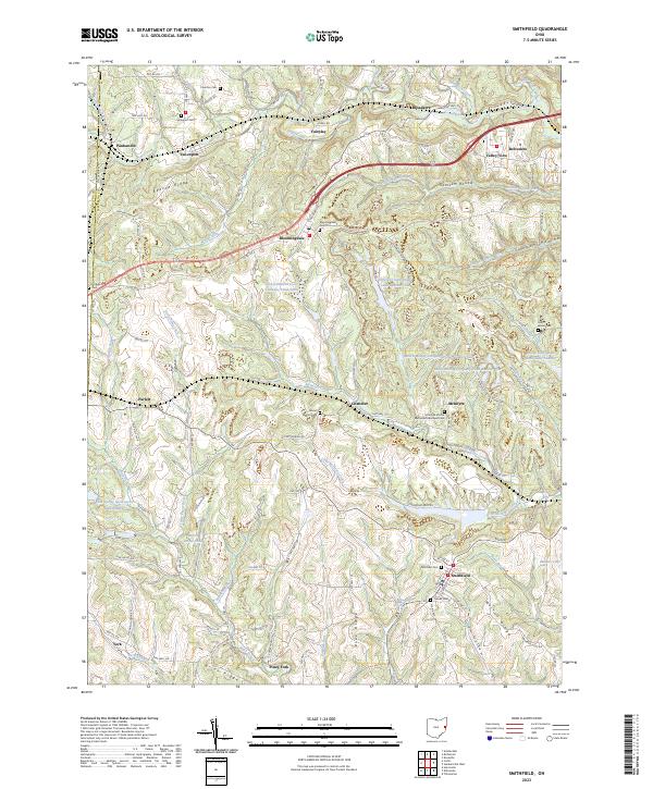 Smithfield, OH — USGS 7.5-minute topo (2023)