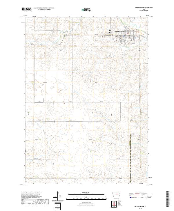 Grundy Center, IA — USGS 7.5-minute topo (2022)
