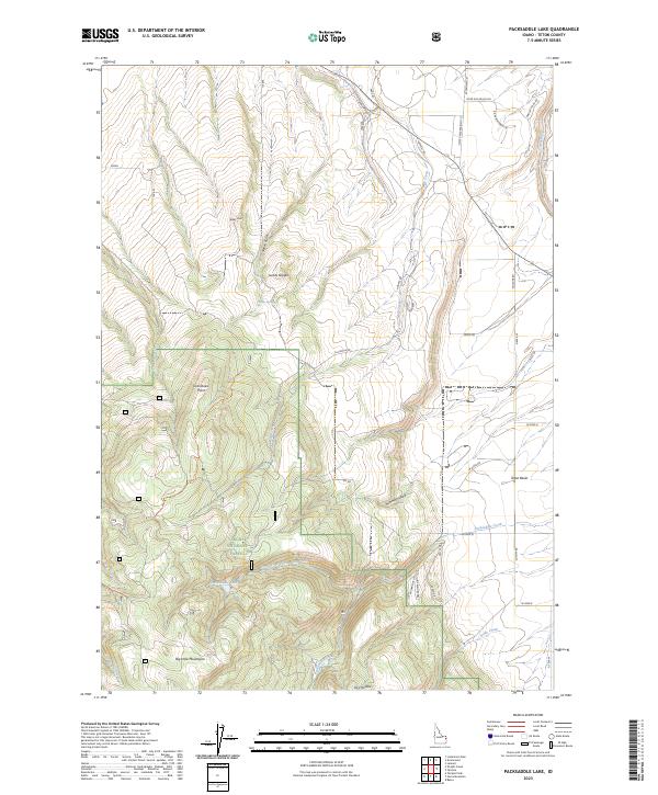 Packsaddle Lake, ID — USGS 7.5-minute topo (2023)