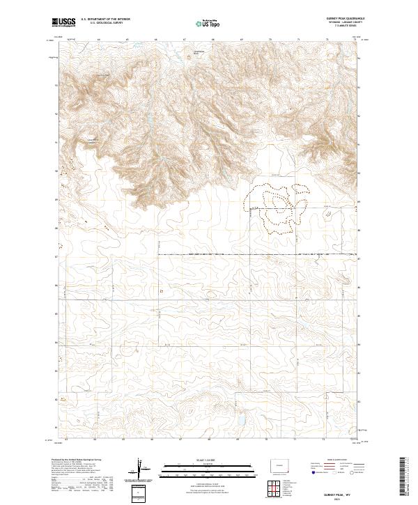 Gurney Peak, WY — USGS 7.5-minute topo (2021)