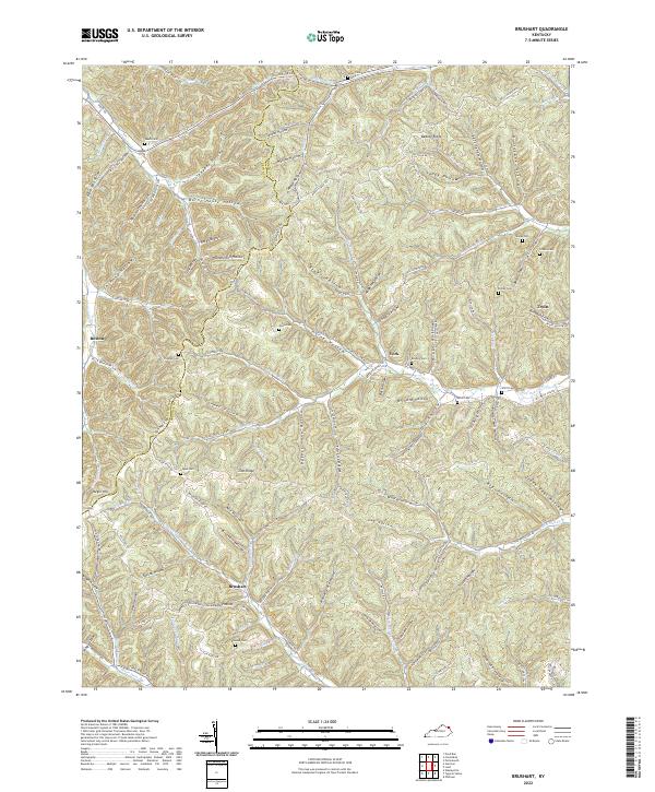 Brushart, KY — USGS 7.5-minute topo (2022)