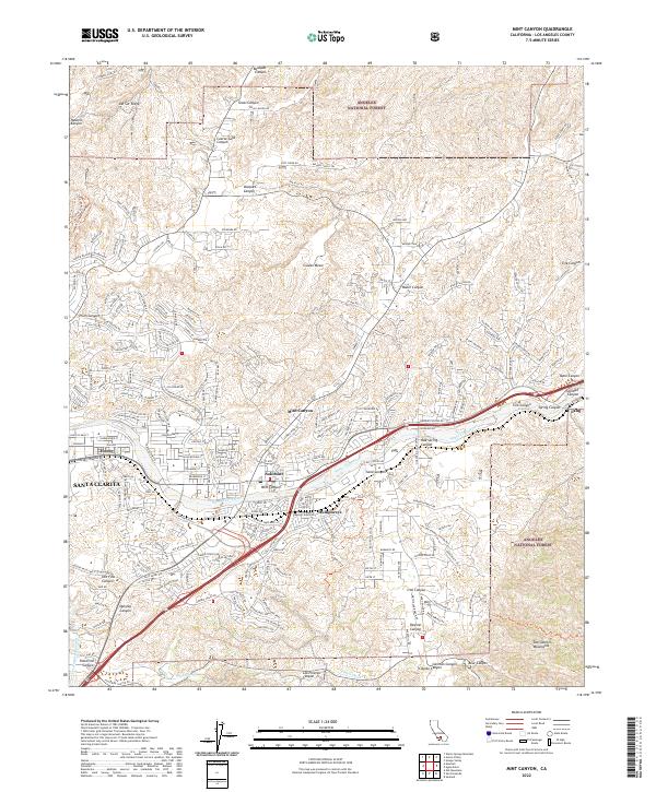 Mint Canyon, CA — USGS 7.5-minute topo (2022)