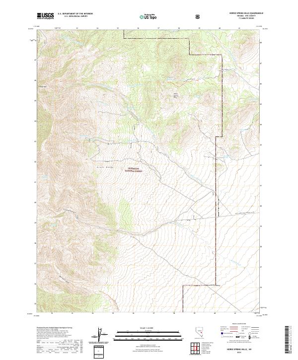 Horse Spring Hills, NV — USGS 7.5-minute topo (2021)