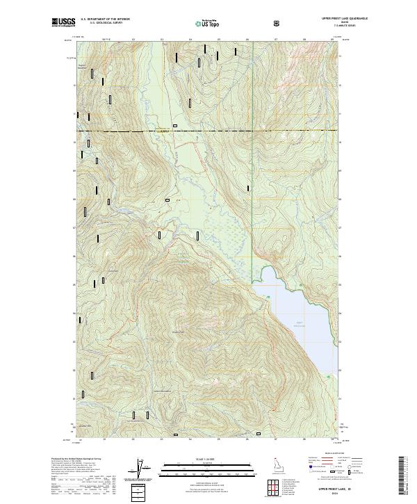 Upper Priest Lake, ID — USGS 7.5-minute topo (2024)