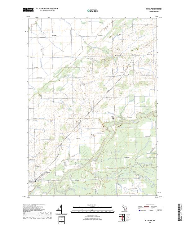 Ellington, MI — USGS 7.5-minute topo (2023)