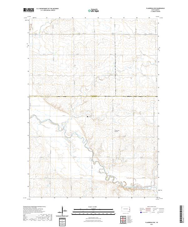 Flandreau NW, SD — USGS 7.5-minute topo (2021)