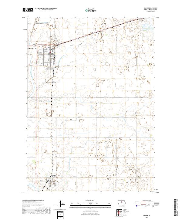 Garner, IA — USGS 7.5-minute topo (2022)