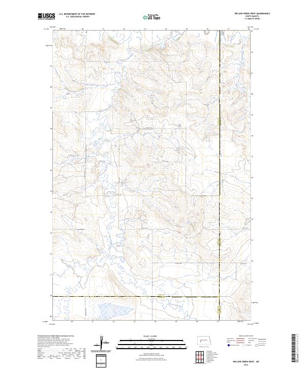 Willow Creek West, ND — USGS 7.5-minute topo (2024)