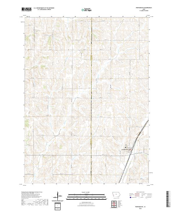 Portsmouth, IA — USGS 7.5-minute topo (2022)