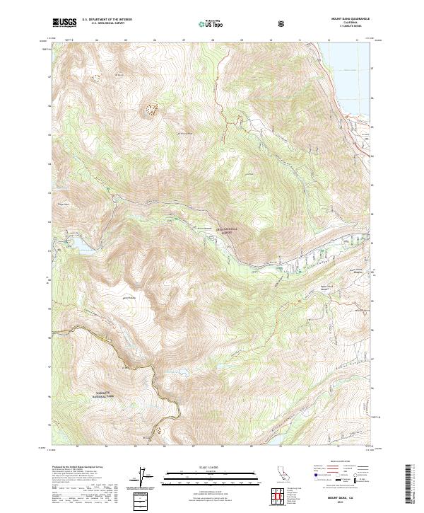 Mount Dana, CA — USGS 7.5-minute topo (2021)