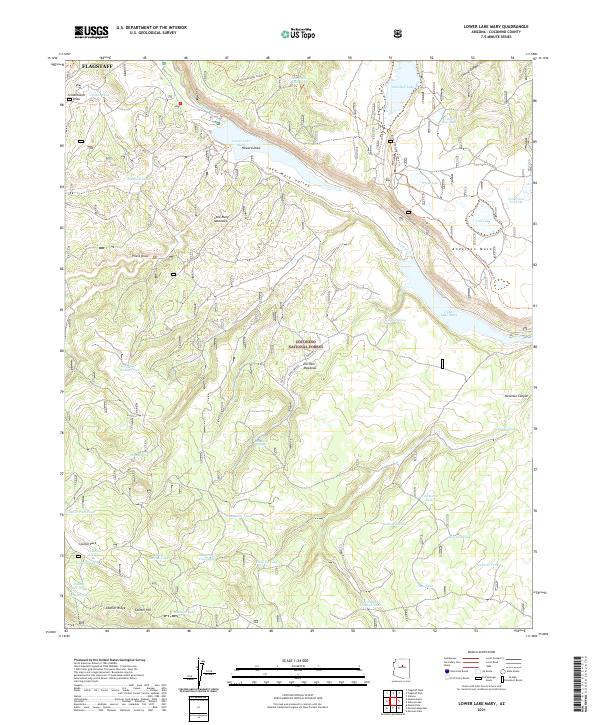 Lower Lake Mary, AZ — USGS 7.5-minute topo (2021)