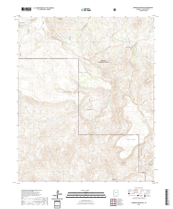 Sheridan Mountain, AZ — USGS 7.5-minute topo (2021)