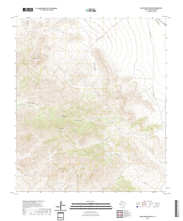 Eagle Mountains NE, TX — USGS 7.5-minute topo (2022)