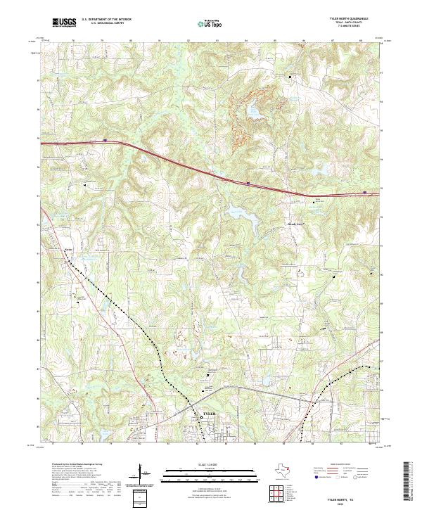Tyler North, TX — USGS 7.5-minute topo (2022)