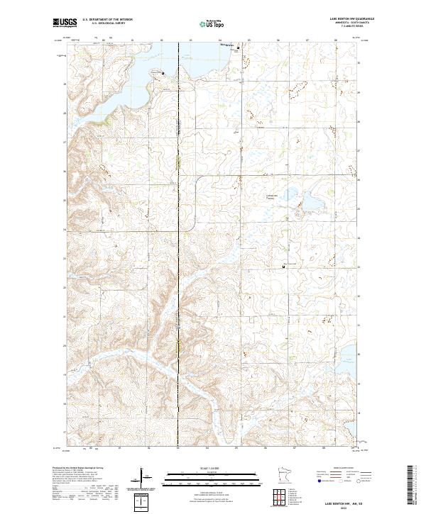 Lake Benton NW, MN-SD — USGS 7.5-minute topo (2022)