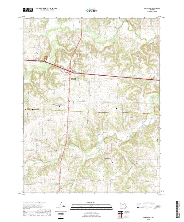 Longwood, MO — USGS 7.5-minute topo (2021)
