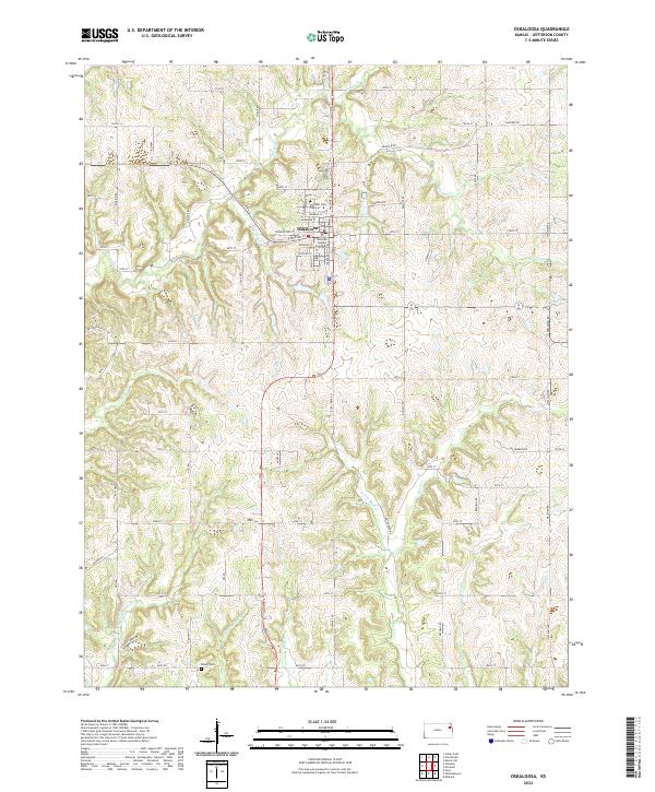 Oskaloosa, KS — USGS 7.5-minute topo (2022)