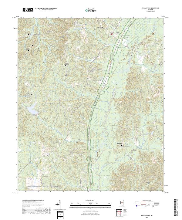 Thomastown, MS — USGS 7.5-minute topo (2024)