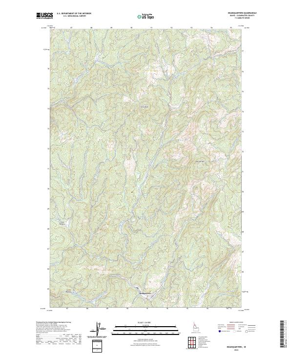 Headquarters, ID — USGS 7.5-minute topo (2024)