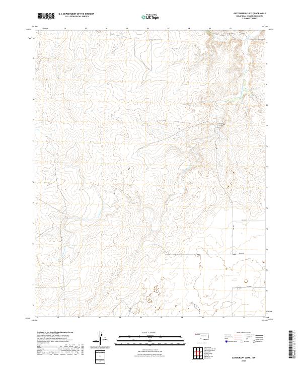 Autograph Cliff, OK — USGS 7.5-minute topo (2022)