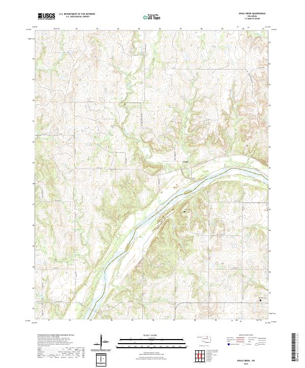 Doga Creek, OK — USGS 7.5-minute topo (2022)