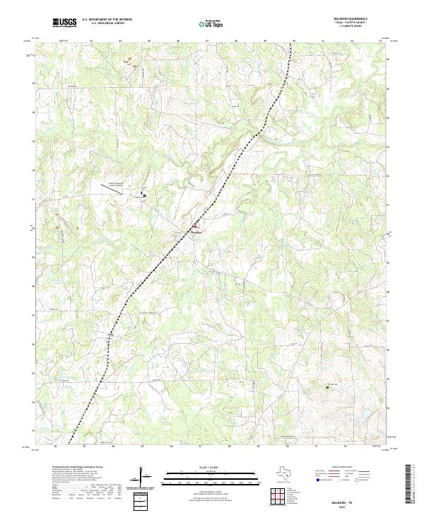 Muldoon, TX — USGS 7.5-minute topo (2022)