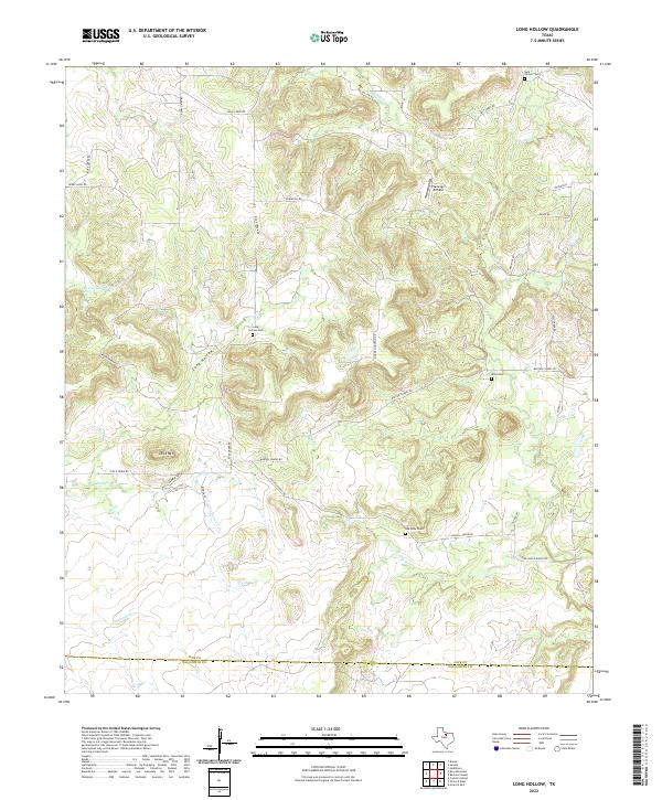 Long Hollow, TX — USGS 7.5-minute topo (2022)