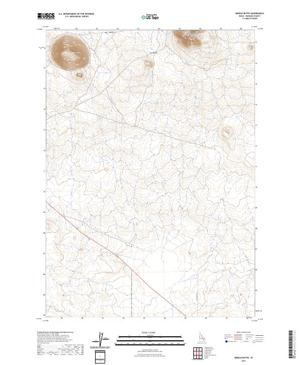 Middle Butte, ID — USGS 7.5-minute topo (2023)