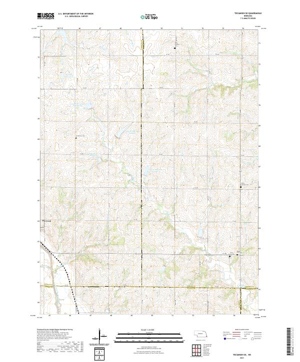Tecumseh SE, NE — USGS 7.5-minute topo (2021)