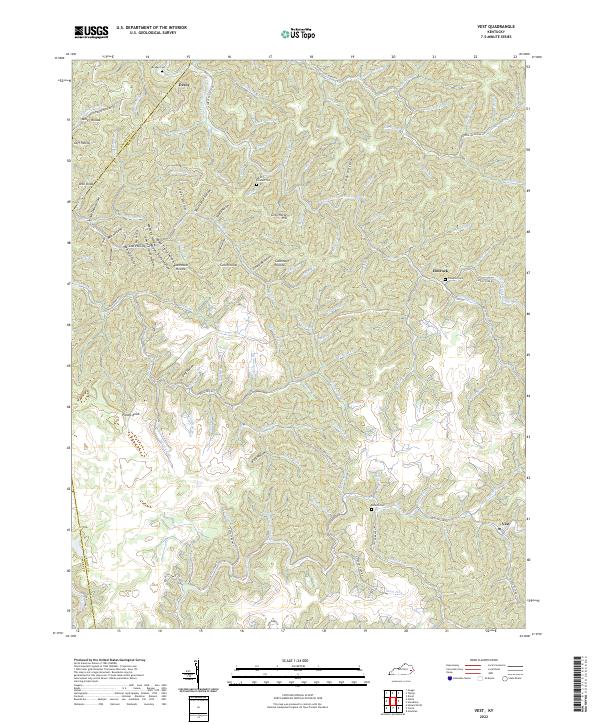 Vest, KY — USGS 7.5-minute topo (2022)