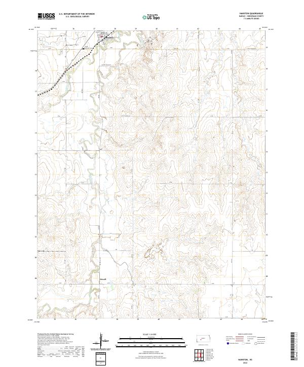 Hanston, KS — USGS 7.5-minute topo (2022)